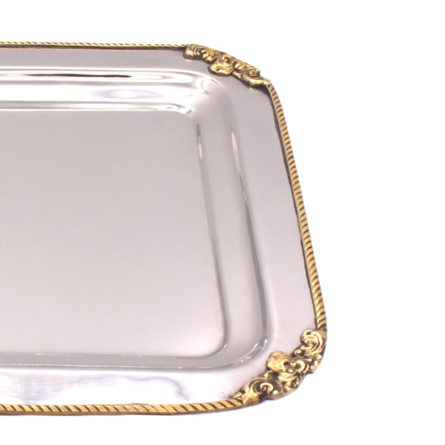Square Tray | Two tone St Steel & Brass | 320010
