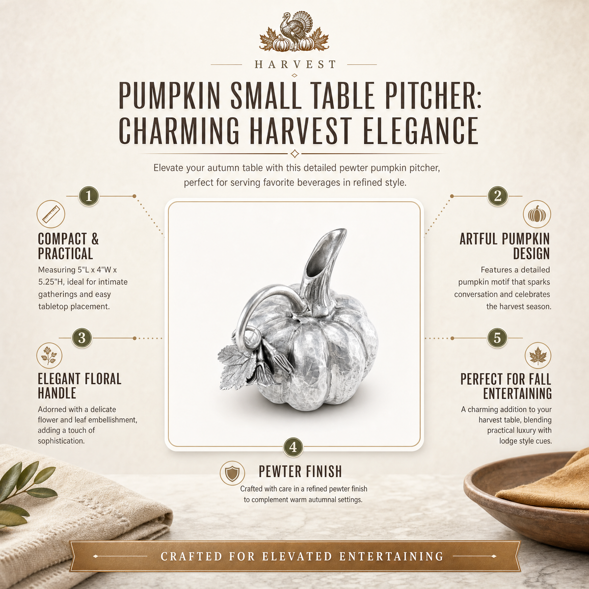 Pumpkin Small Table Pitcher