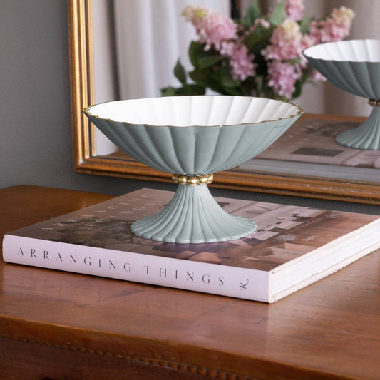 ENCANTO Vienna Small Pedestal (Slate and White)