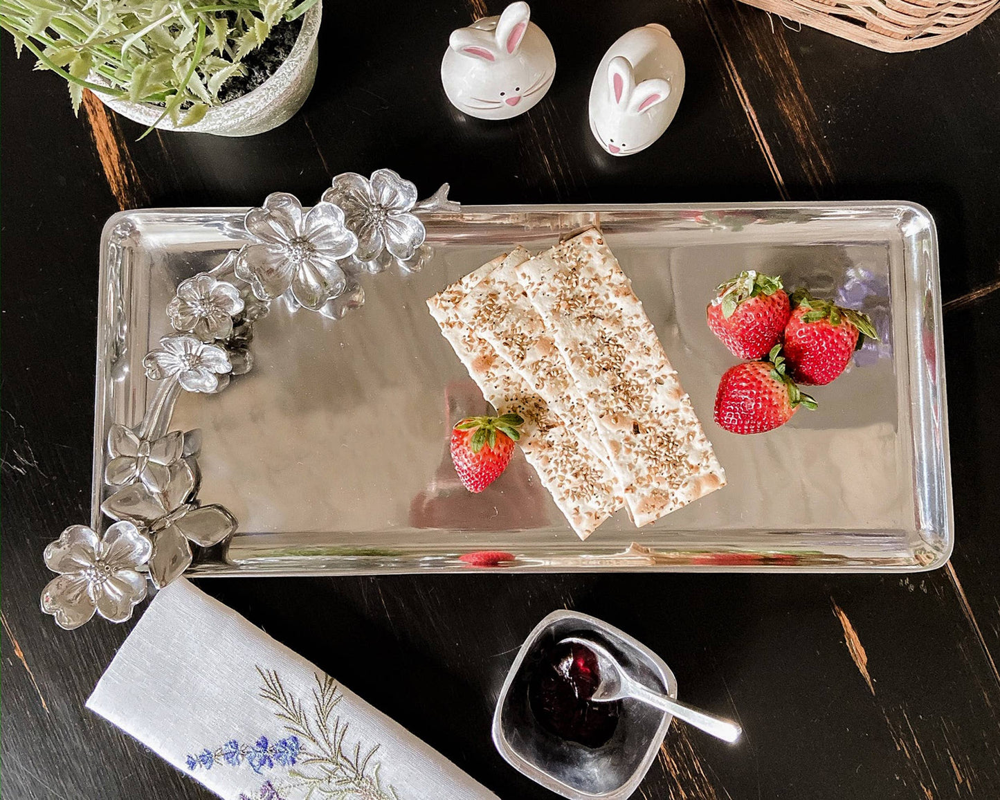 Butterfly Oblong Dogwood Tray