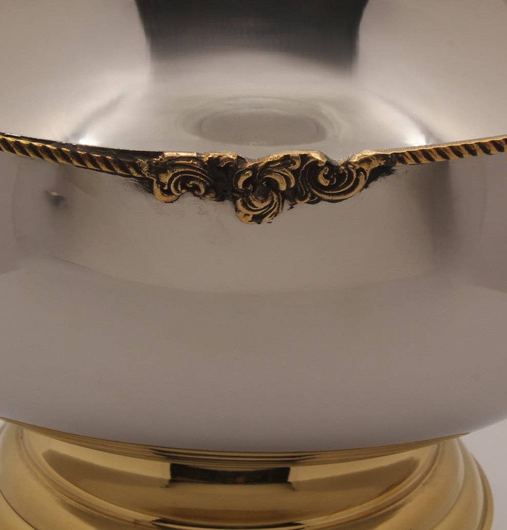 Large Bowl Serveware | Stainless Steel & Brass | 320001