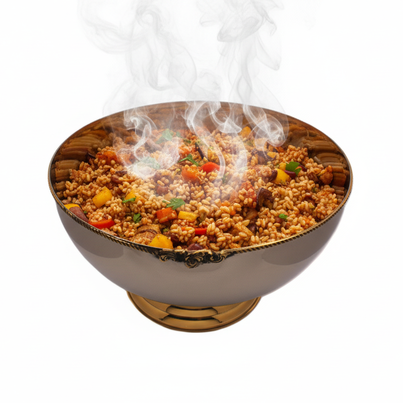 Large Bowl Serveware | Stainless Steel & Brass | 320001