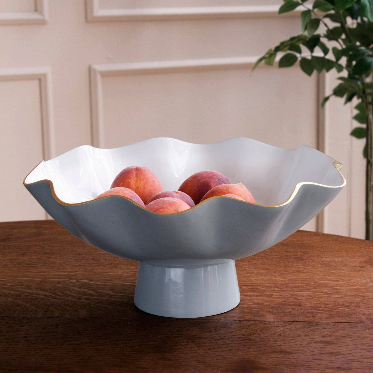 ENCANTO Carola Large Pedestal (Slate and White)
