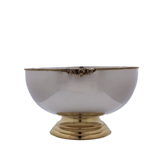 Large Bowl Serveware | Stainless Steel & Brass | 320001