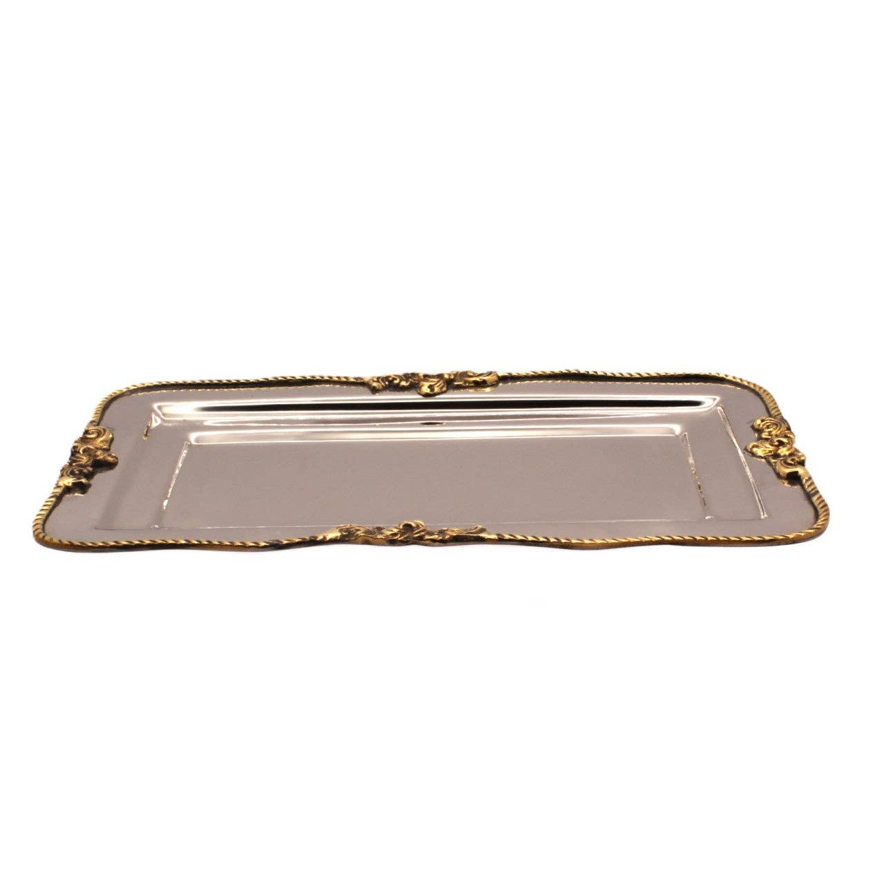 Rectangular Tray | Two tone St Steel & Brass | 320012