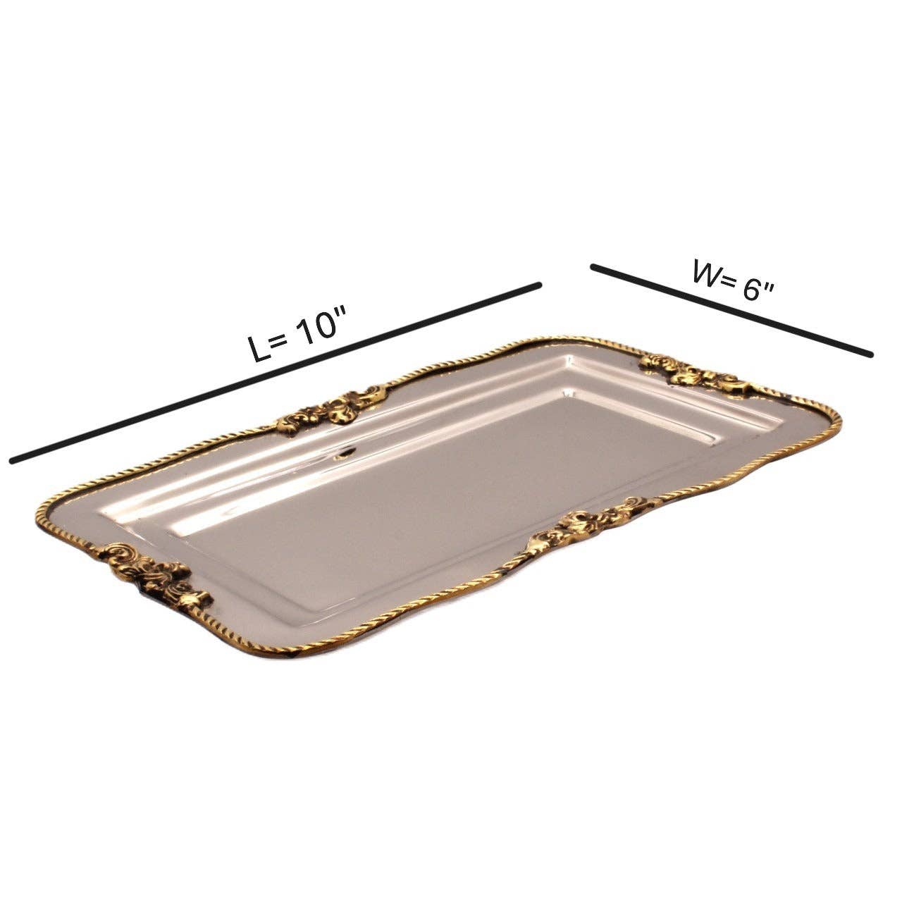Rectangular Tray | Two tone St Steel & Brass | 320012