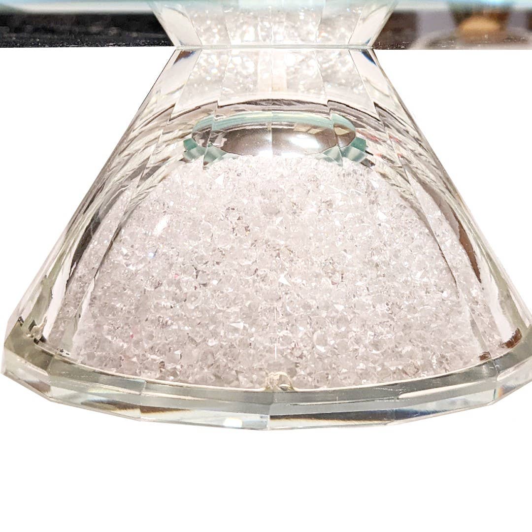 Clear Crystal Cake Stand | Crystal-Filled Round Base