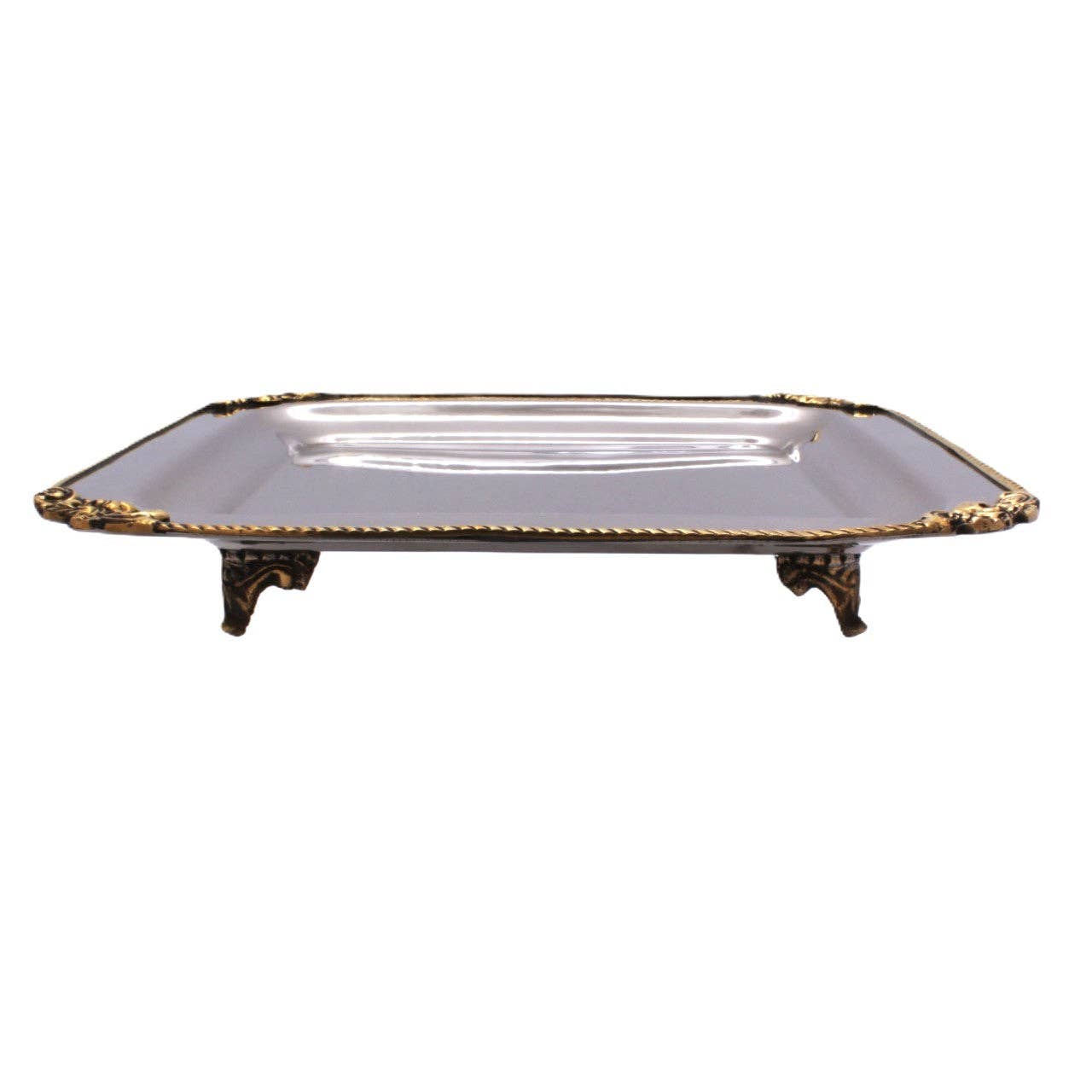 Square Tray | Two tone St Steel & Brass | 320010