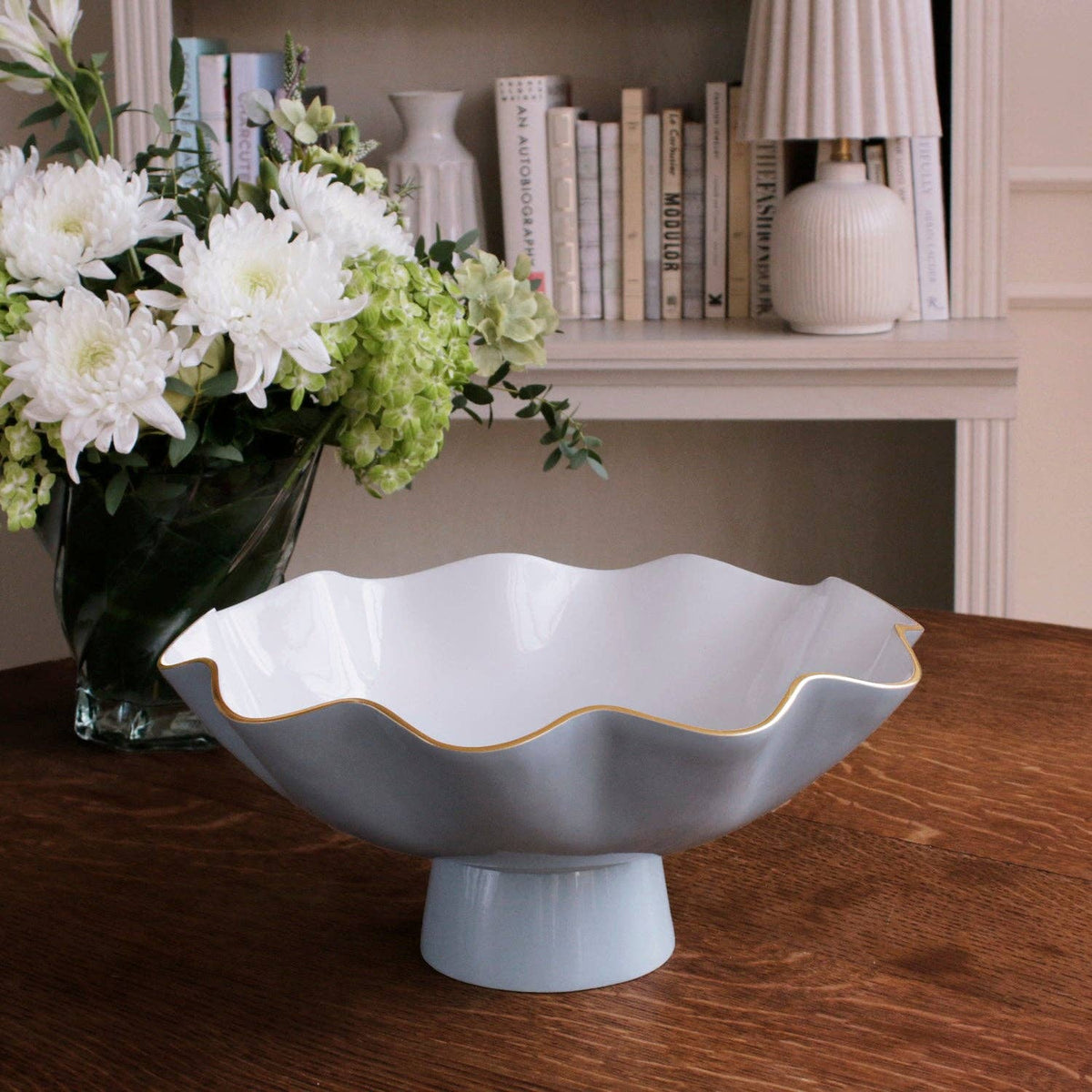 ENCANTO Carola Large Pedestal (Slate and White)