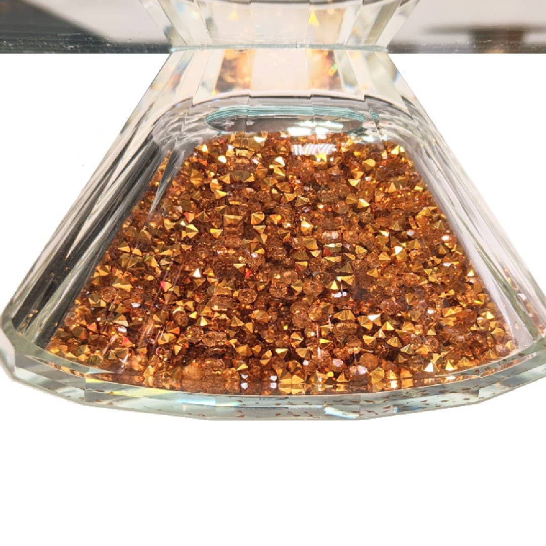 Gold Crystal Cake Stand | Crystal-Filled Round Base