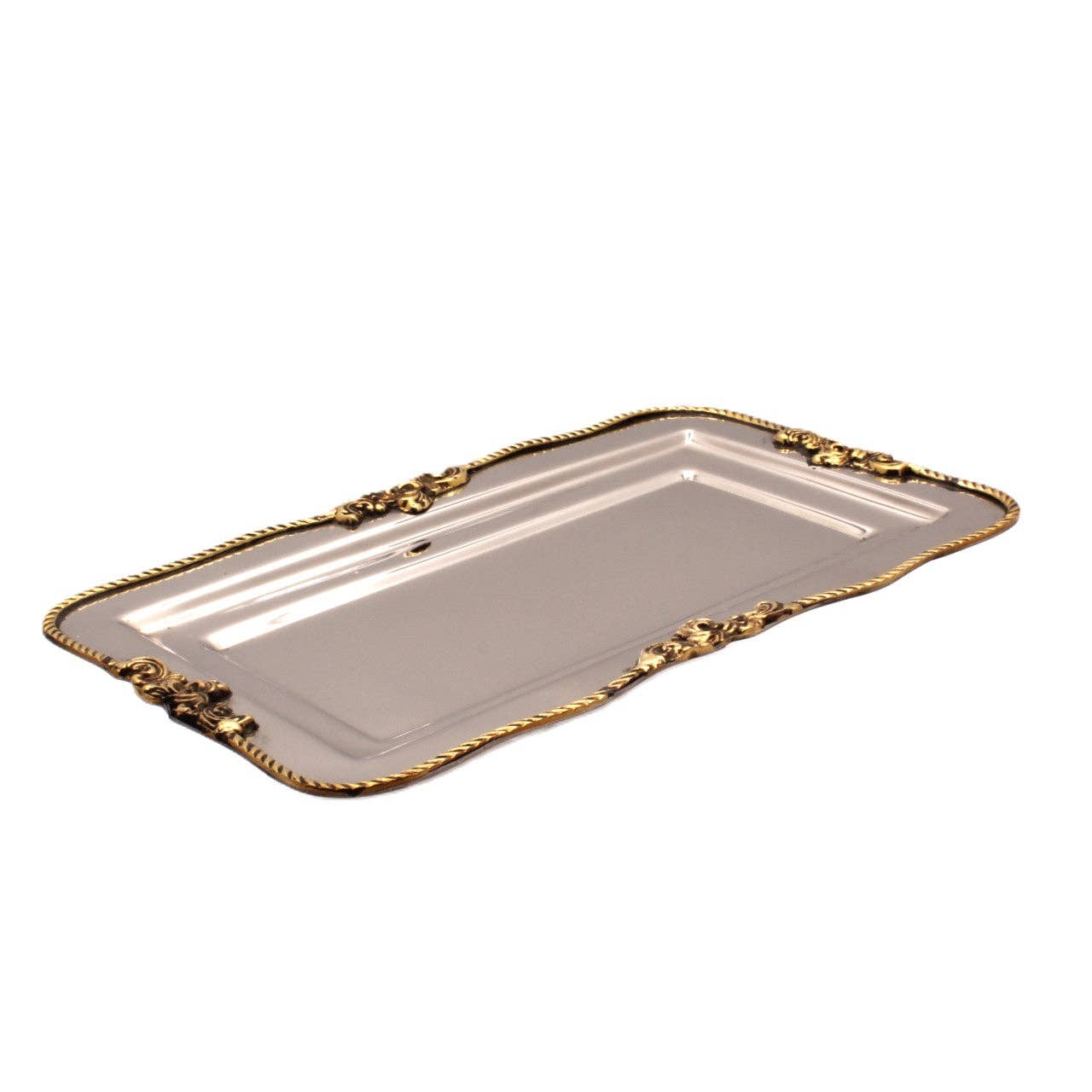 Rectangular Tray | Two tone St Steel & Brass | 320012