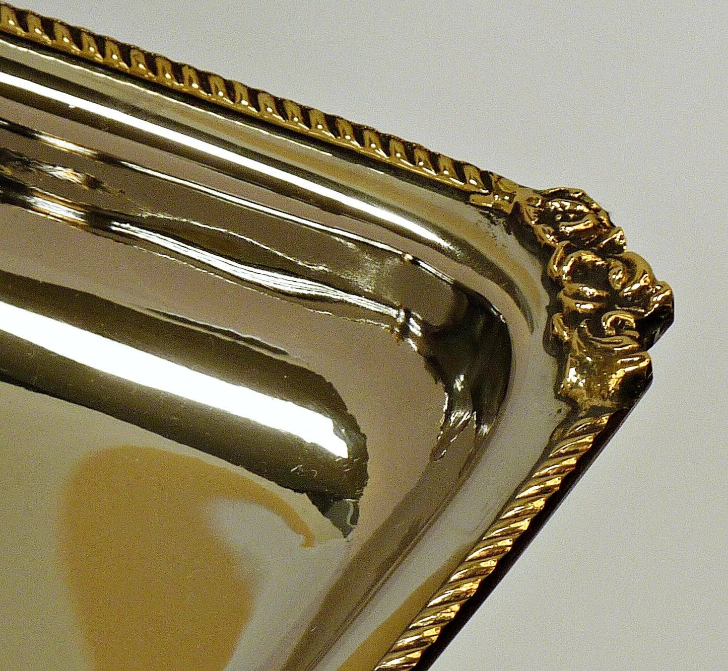 Square Candy Stand | Two tone St Steel & Brass | 320009