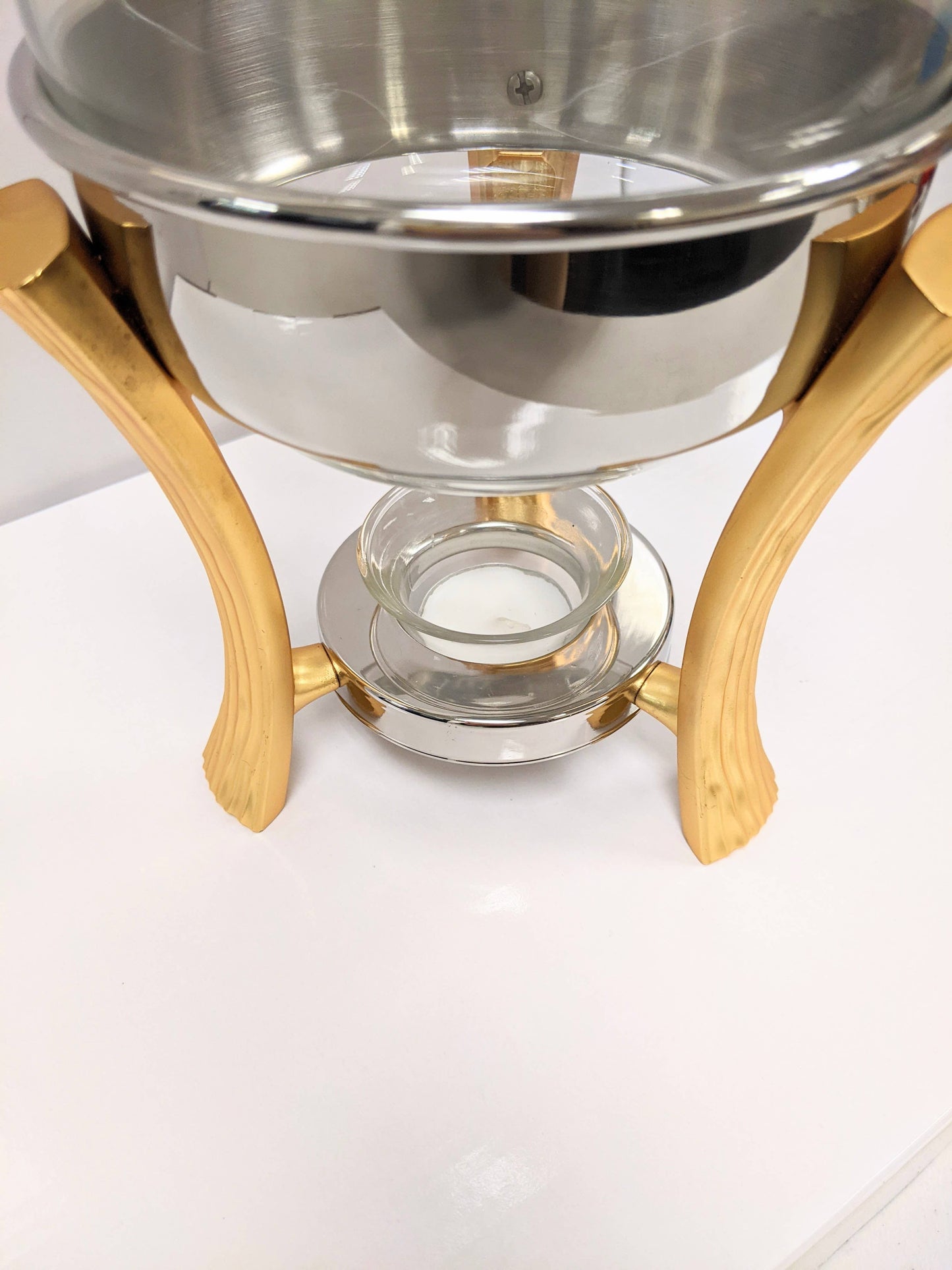 Gold Coffee & Tea Warmer Set | Stainless Steel Stand & Pitcher