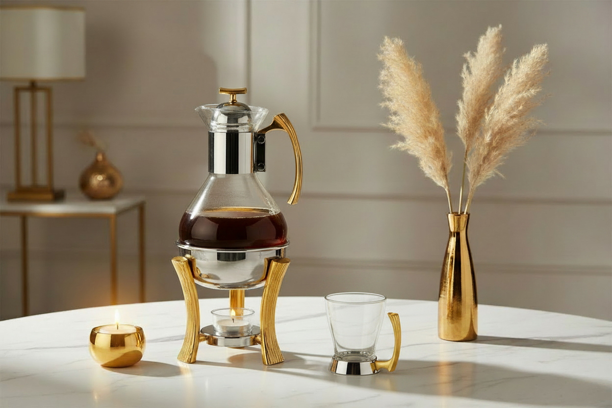 Gold Tea Warmer Set - Single Cup Refined